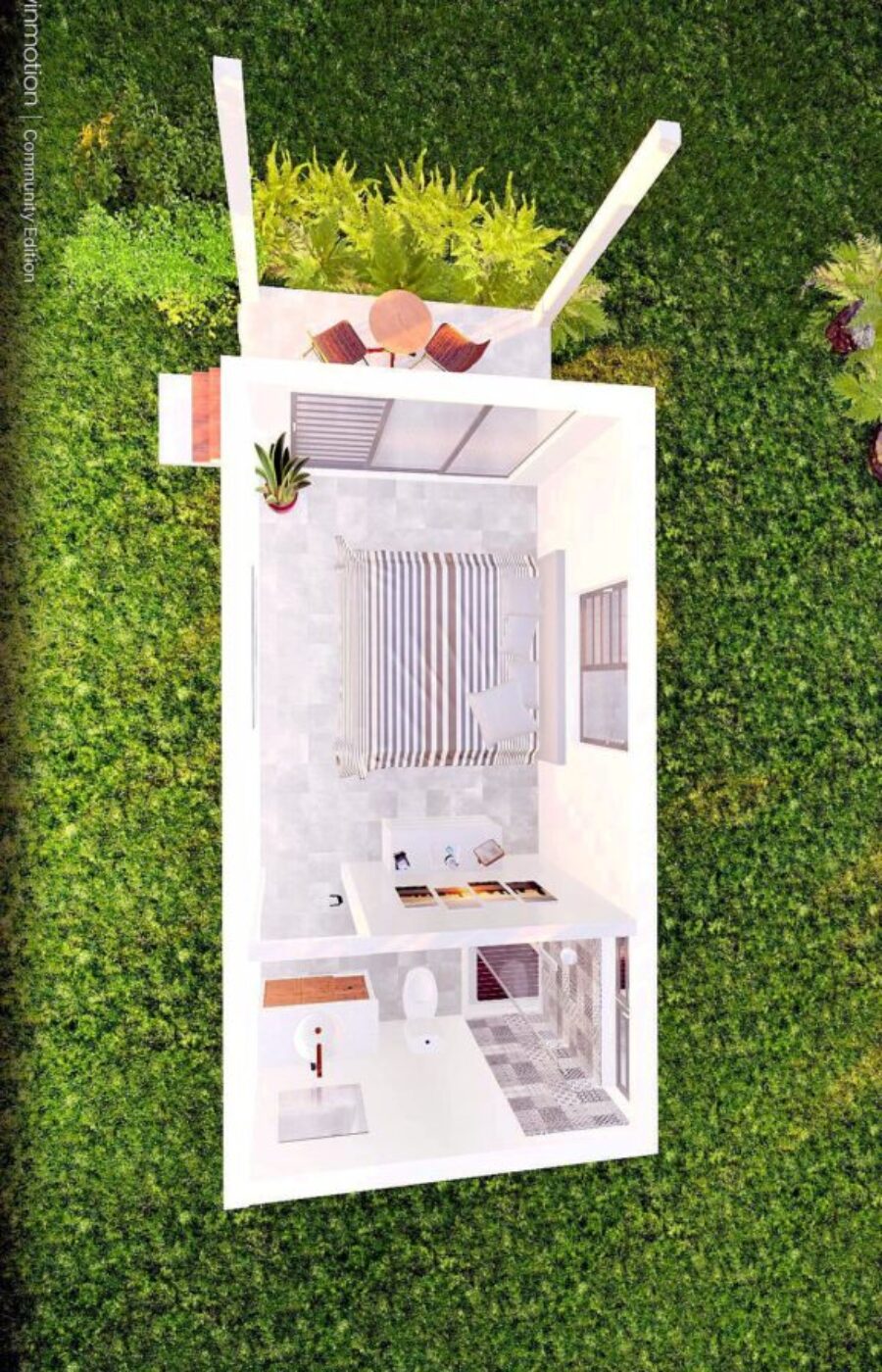 Kit Bungalow Béton – sur pilotis