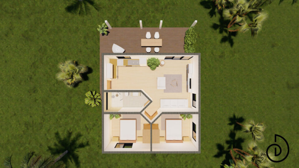 Kit Fare Tropical T3 Béton+ – sur pilotis