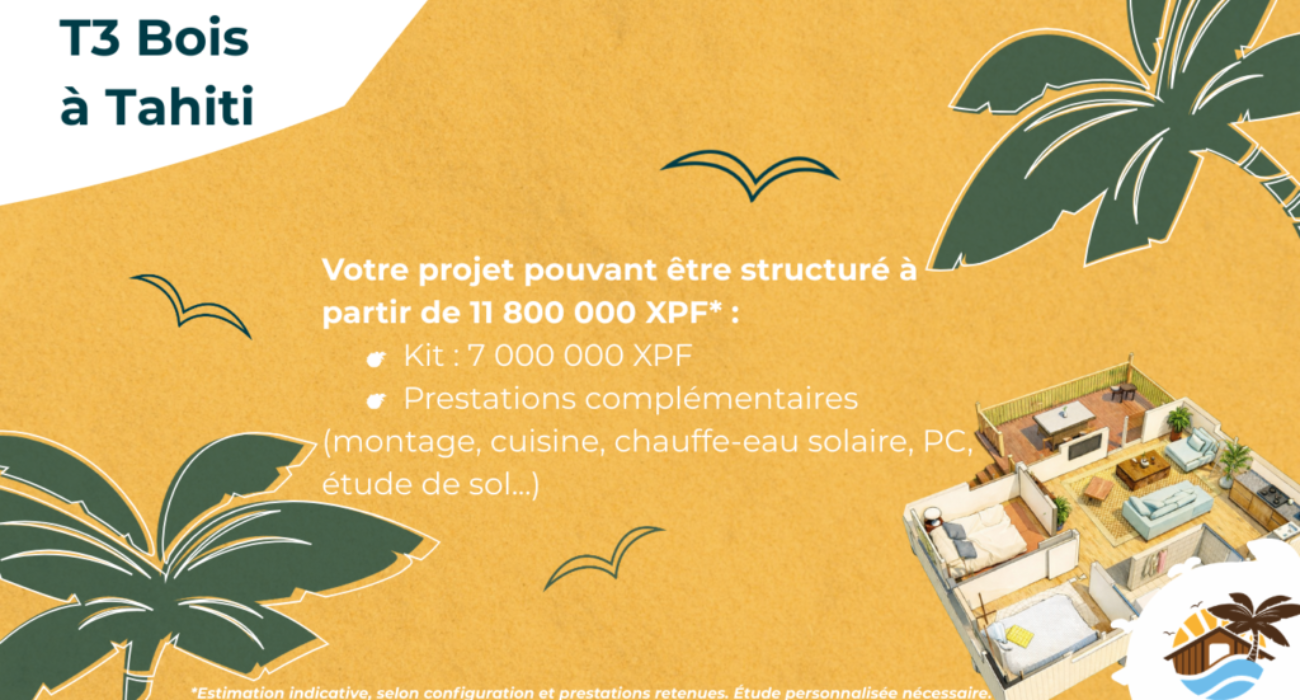 Devenez propriétaire d’une maison 2 chambres à Tahiti